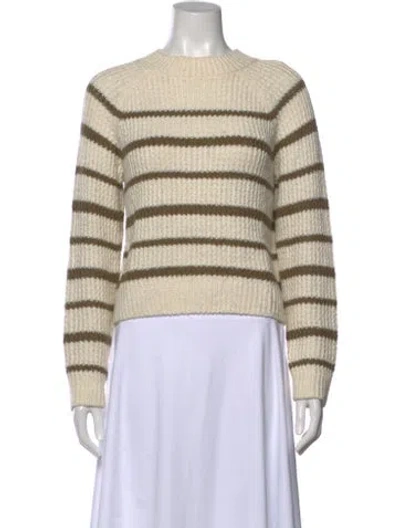 Pre-owned Vince Striped Crew Neck Sweater In Neutral