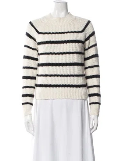 Pre-owned Vince Striped Crew Neck Sweater In Neutral