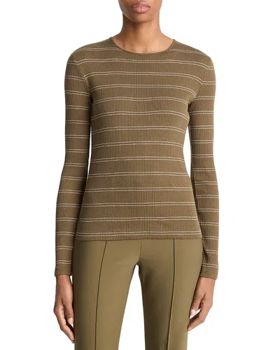 VINCE STRIPED CREWNECK TOP