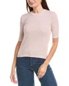 Vince Stripe Elbow-sleeve Top In White