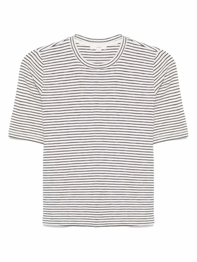 Vince Striped Elbow Slv Crew In Owc
