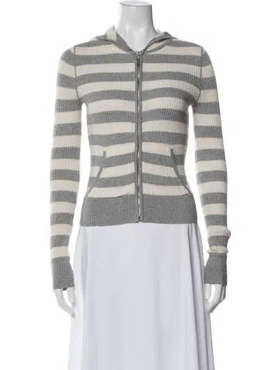 Pre-owned Vince Striped Evening Jacket In Gray