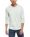 Vince Striped Hoodie In Green