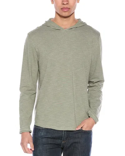 Vince Striped Hoodie In Green