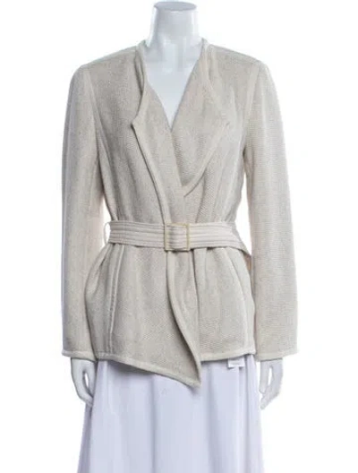 Pre-owned Vince Striped Jacket In Neutral