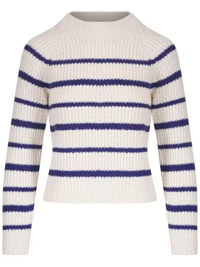 Vince Striped Jumper In White