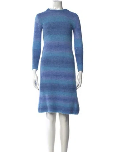 Pre-owned Vince Striped Knee-length Dress In Blue