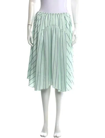 Pre-owned Vince Striped Knee-length Skirt In Green