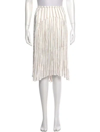 Pre-owned Vince Striped Knee-length Skirt In White