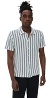 Vince Men's Striped Knit Button-down Shirt