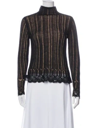 Pre-owned Vince Striped Lace Trim Embellishment Pantsuit In Black