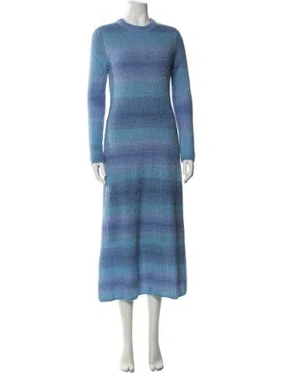 Pre-owned Vince Striped Long Dress In Blue