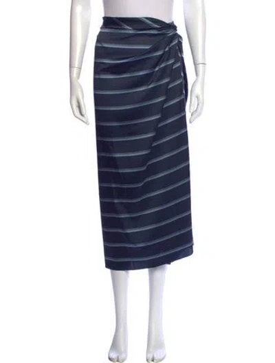Pre-owned Vince Striped Long Skirt In Blue