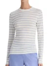 Vince Striped Long-sleeve Crewneck T-shirt In Multi