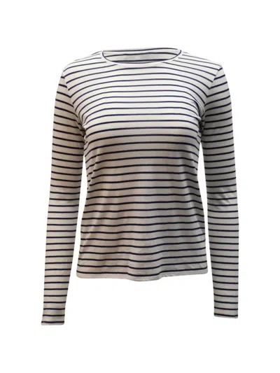 Pre-owned Vince Striped Long-sleeve Top In White