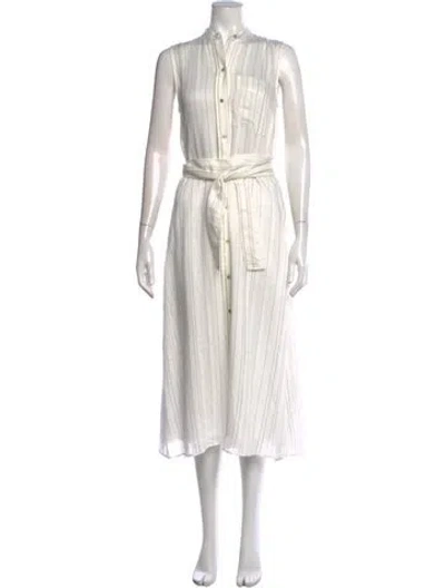 Pre-owned Vince Striped Midi Length Dress In Neutrals