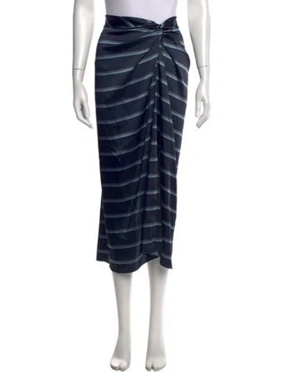 Pre-owned Vince Striped Midi Length Skirt In Blue