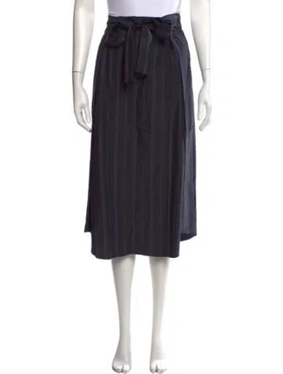 Pre-owned Vince Striped Midi Length Skirt In Blue
