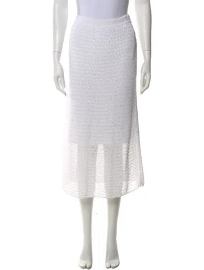 Pre-owned Vince Striped Midi Length Skirt In White