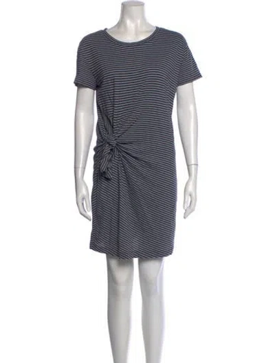 Pre-owned Vince Striped Mini Dress In Blue