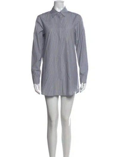 Pre-owned Vince Striped Mini Dress In Blue