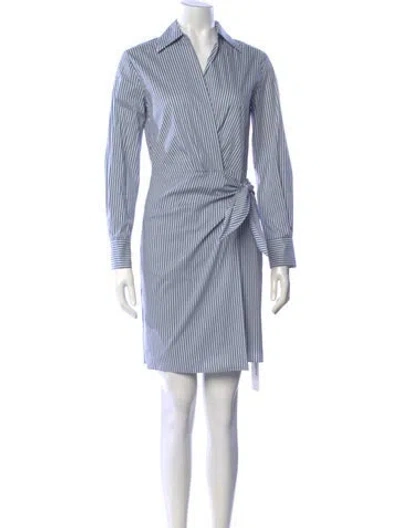 Pre-owned Vince Striped Mini Dress In Blue