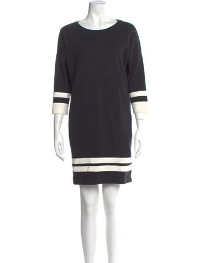 Pre-owned Vince Striped Mini Dress In Gray