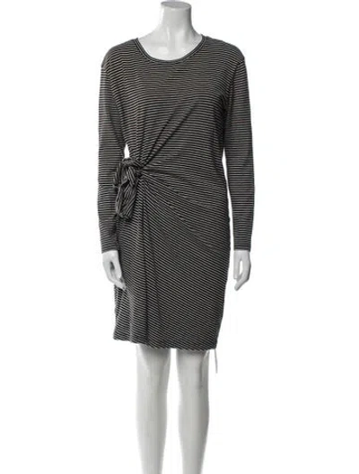 Pre-owned Vince Striped Mini Dress W/ Tags In Black