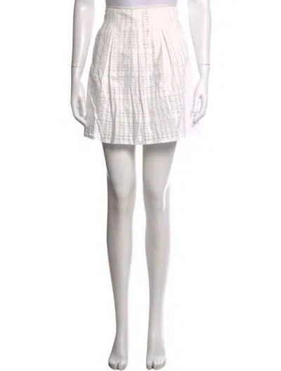 Pre-owned Vince Striped Mini Skirt In White