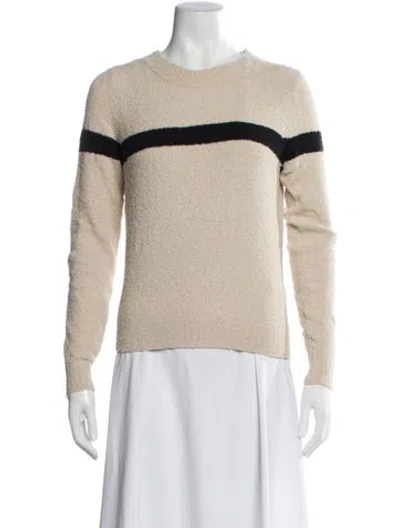 Pre-owned Vince Striped Mock Neck Sweater In Neutral