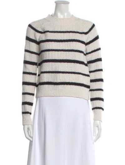 Pre-owned Vince Striped Mock Neck Sweater In Neutral