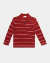 Vince Striped Pique Cotton Polo