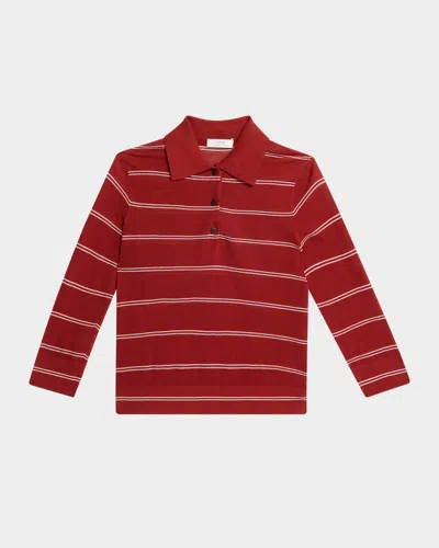 Vince Striped Pique Cotton Polo