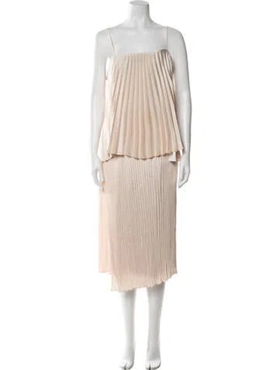 Pre-owned Vince Striped Pleated Accents Skirt Set In Neutral