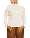 Vince Striped Saddle Sleeve Wool & Cashmere-blend Pullover In Gray