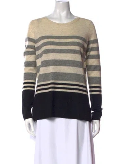 Pre-owned Vince Striped Scoop Neck Sweater