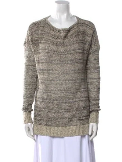 Pre-owned Vince Striped Scoop Neck Sweater In Neutral