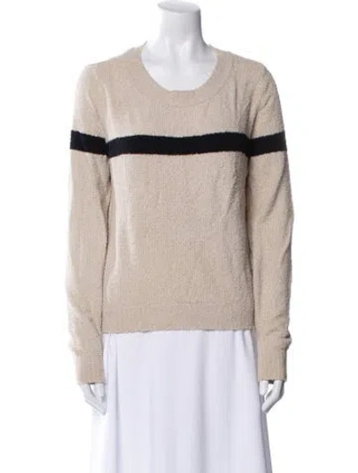 Pre-owned Vince Striped Scoop Neck Sweater In Neutral