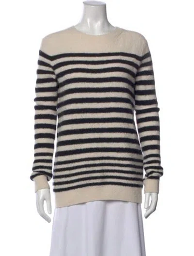 Pre-owned Vince Striped Scoop Neck Sweater In Neutral