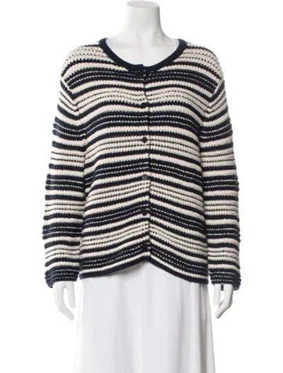Pre-owned Vince Striped Scoop Neck Sweater W/ Tags