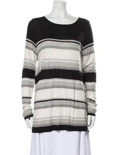 Pre-owned Vince Striped Scoop Neck Tunic In Black
