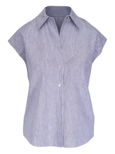 Vince Striped Shirt In Blue