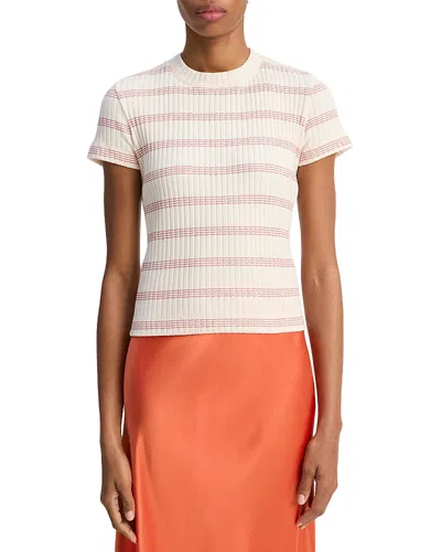 VINCE STRIPED SHORT SLEEVE CREWNECK TEE