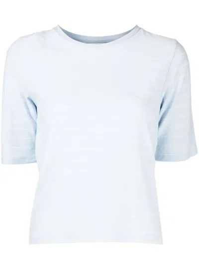 Vince Striped Short-sleeve T-shirt In Blau