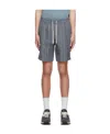 Vince Uneven Stripe Regular Fit Drawstring Shorts In Gray