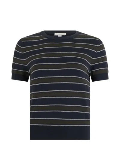 Vince Striped Short-sleeve T-shirt In Multi