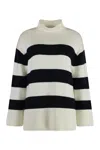 Vince Oversized Striped Roll Neck Pullover
