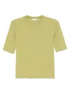Vince Striped Elbow Sleeve Crew Tee Herbaria Combo In Green