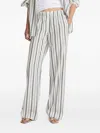 Vince Resort Stripe Drawstring Pull On Pant In White