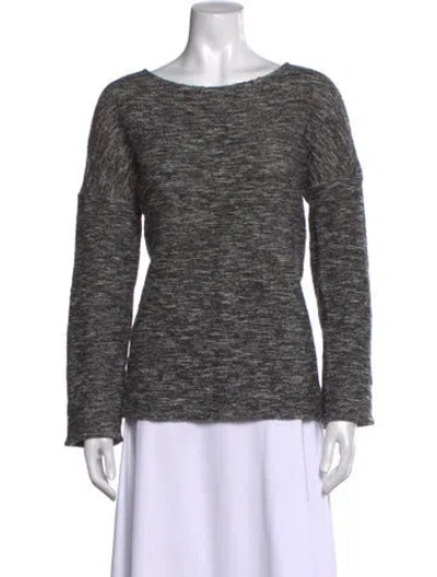 Pre-owned Vince Striped V-neck Sweater In Black